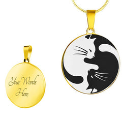 yin yang cat necklace - Cute Cats Store