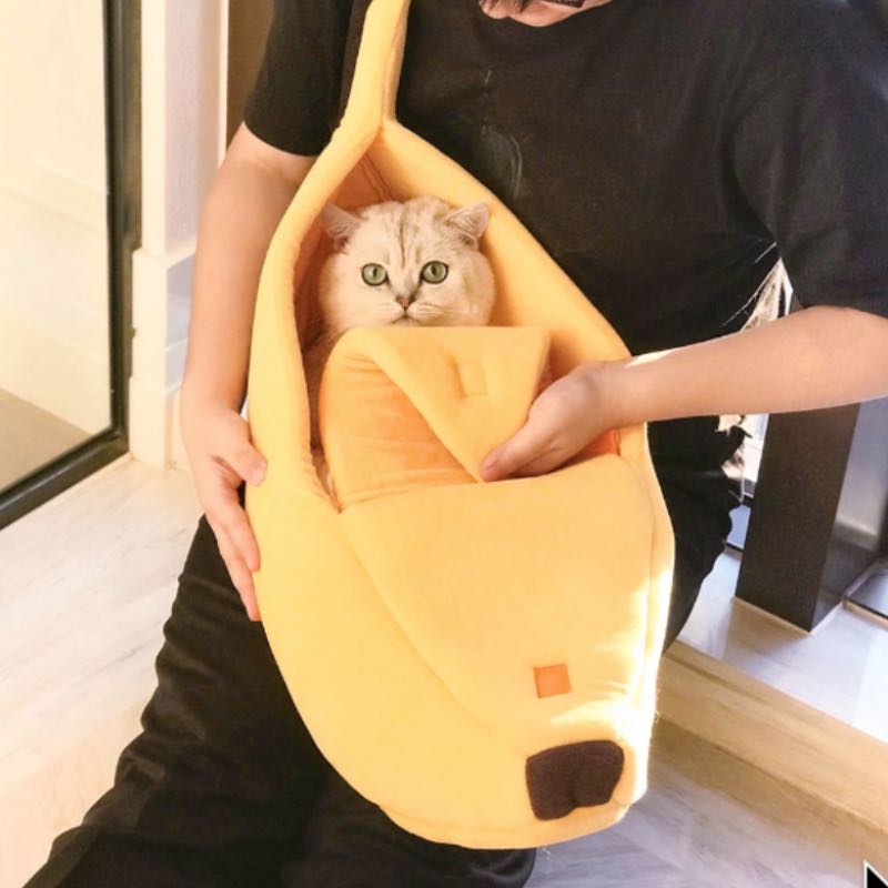 Banana Cat Bed Soft Cozy Pet Beds Medium & Large