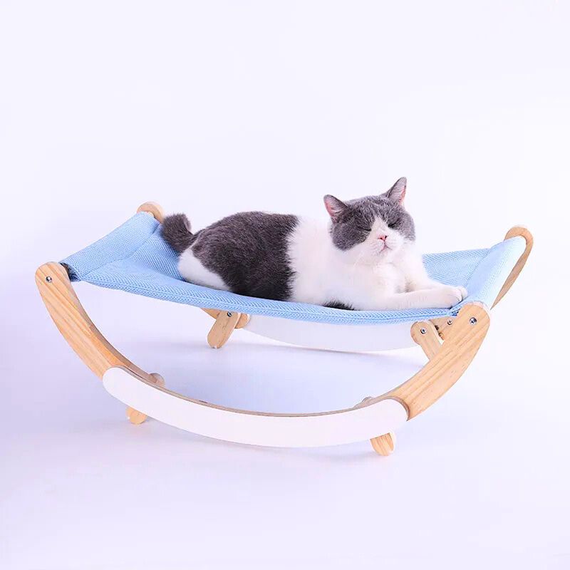 wood cat hammock blue - Cute Cats Store