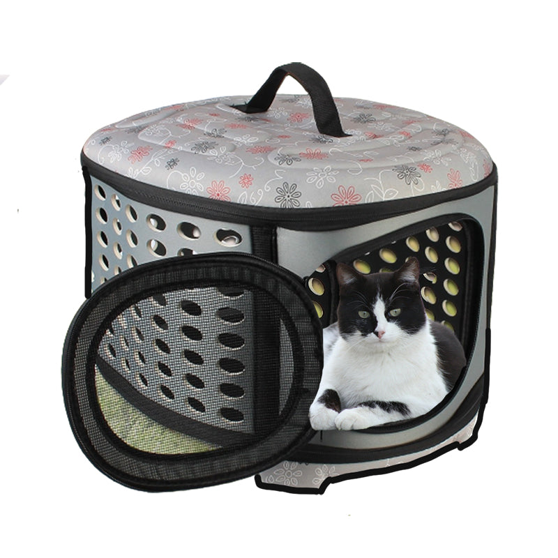 Collapsible Cat Carrier Round Portable Folding Handbag for Cats