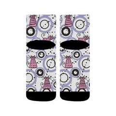 Purple Cats Mini Socks - Cute Cats Store