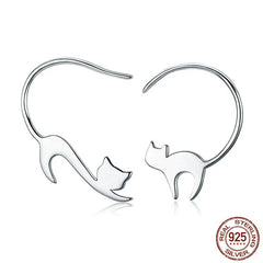 sterling silver cat stud earrings - Cute Cats Store