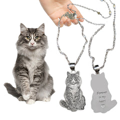 Personalized Cat Photo Necklace Titanium Steel