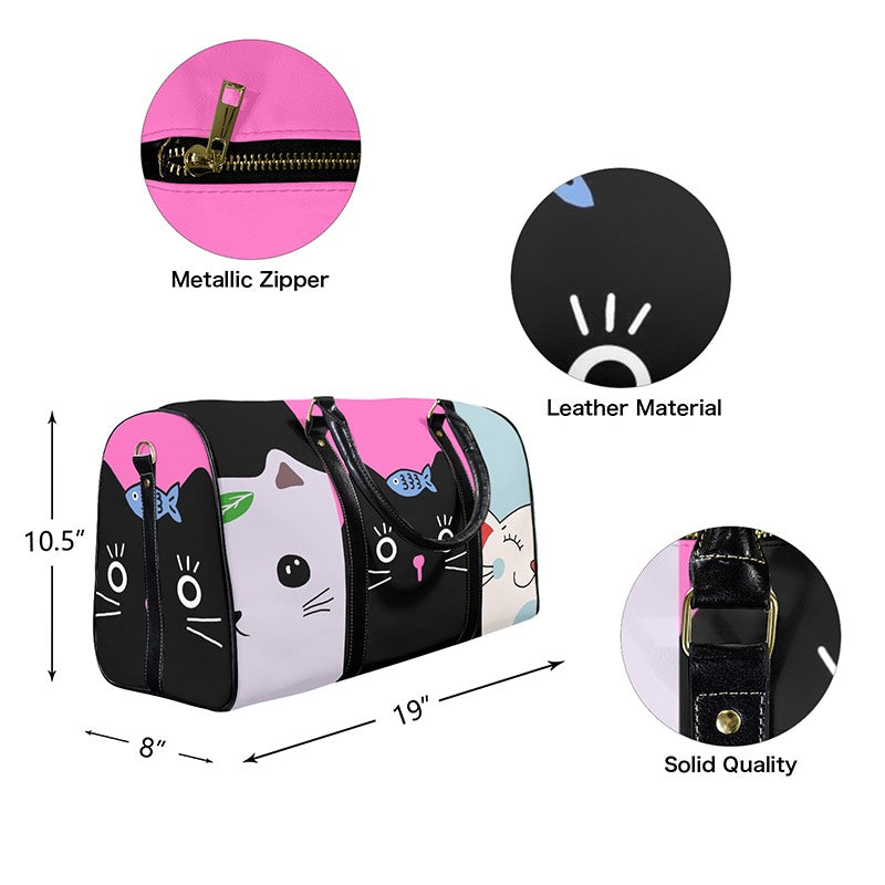 Cat Print Travel Bag - Cat Lover Gifts