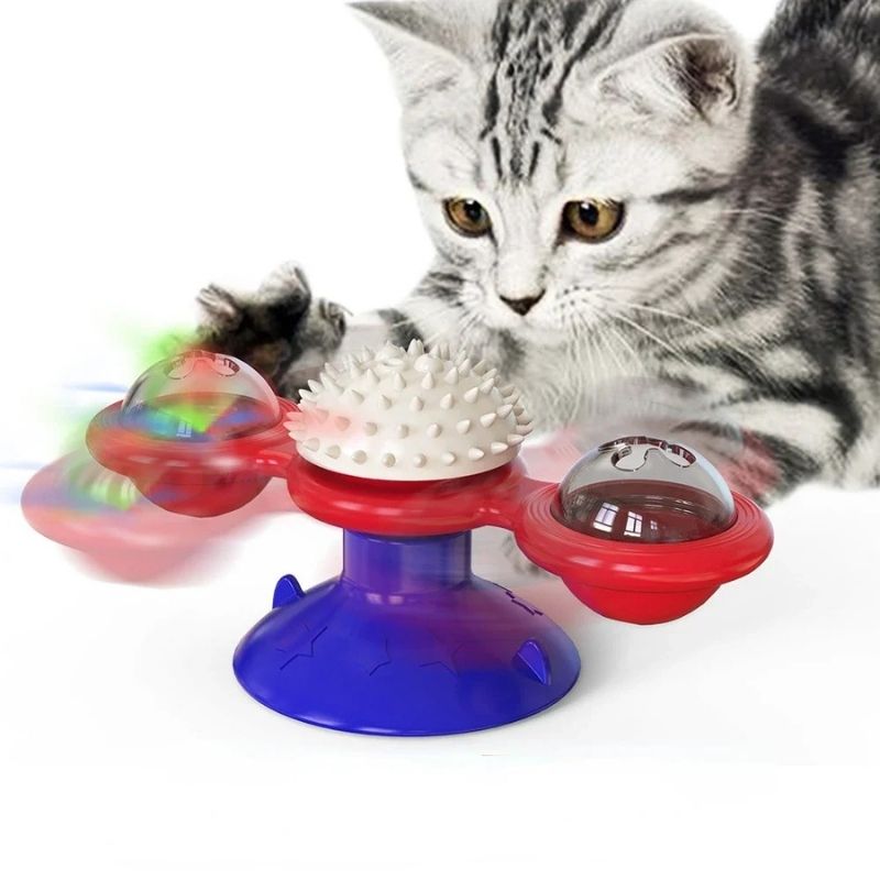 Windmill Cat Interactive Toy Rotating