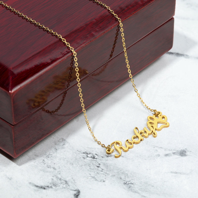 Cat Name Necklace - Personalized Cat Lover Jewelry