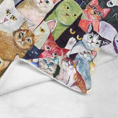 fleece blanket with cats - Cute Cats Store