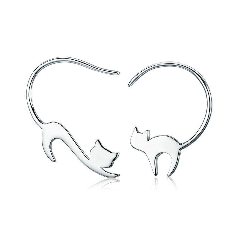 sterling silver cat stud earrings - Cute Cats Store
