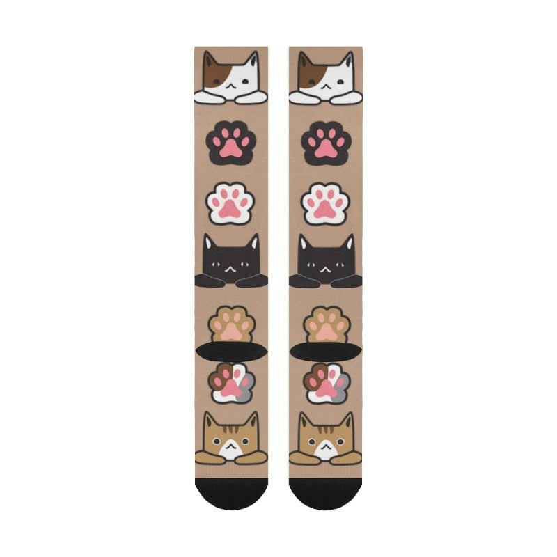 beige cat socks - Cute Cats Store
