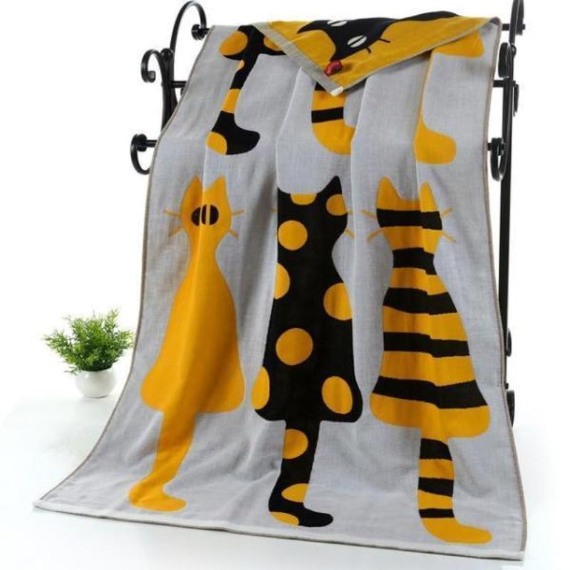 quick dry cat design towels - Cute Cats Store