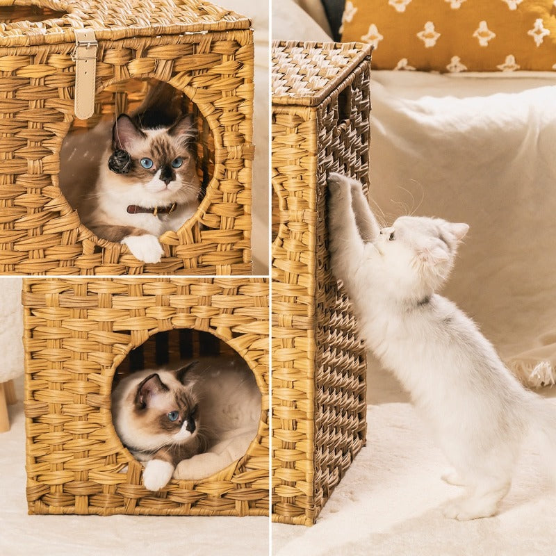 wicker cat house - Cute Cats Store