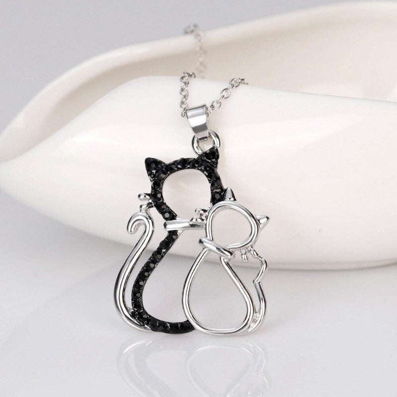 rhinestone cat necklace - Cute Cats Store